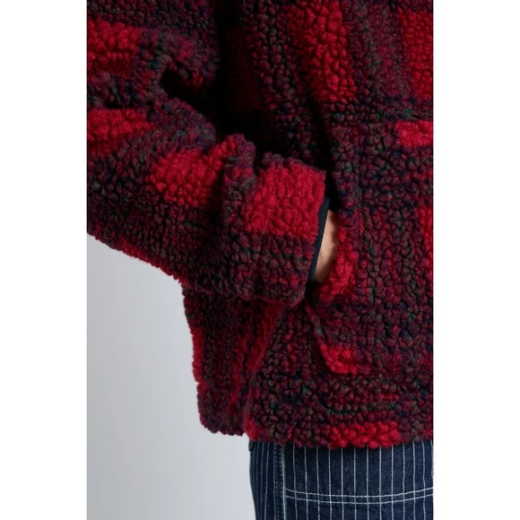 New Damson Madder Ingrid Borg Jacket Women 10 Red Check Ribbon Quilt Preppy Coat - Picture 5 of 16